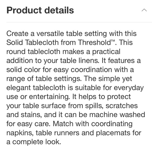 THRESHOLD NWT solid tablecloth -natural -84x60 - Picture 4 of 5